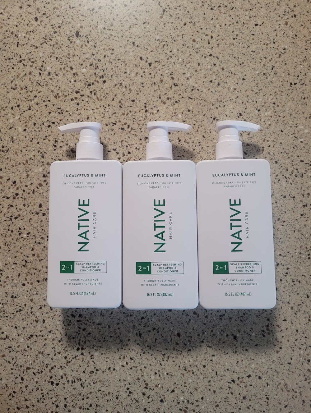 (3) Native Scalp Refreshing 2-in-1 Shampoo/Conditioner Eucalyptus Mint 16.5 oz